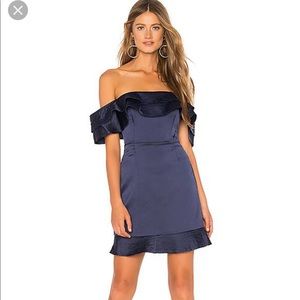 Athena Frill Dress in Deep Navy
Bardot